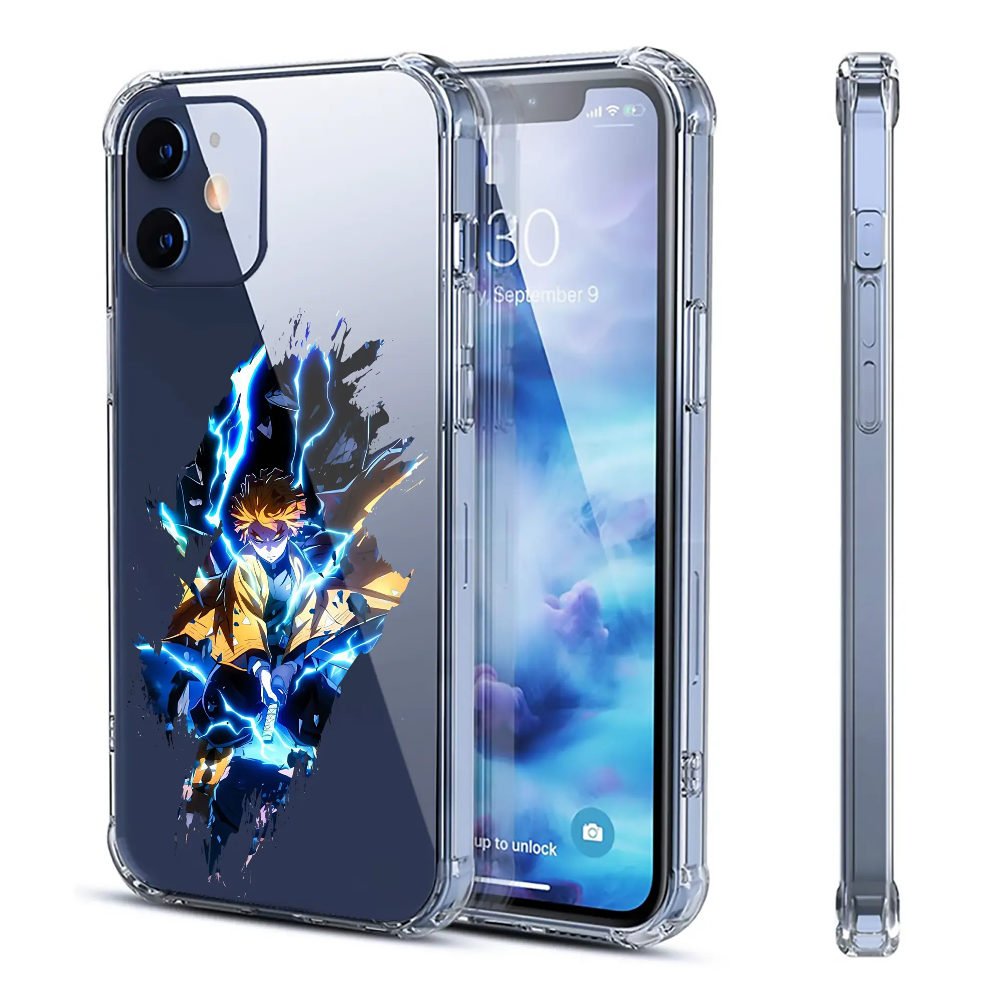 鬼滅の刃 グッズ,我妻 善逸 - IPhone 12シリーズ対応 ・ 透明スマホケース ・ クリアソフトケース ・ TPU素材 ・ 耐衝撃 ・ 高密着 ・ 防汚 防指紋 ・ 簡単着脱